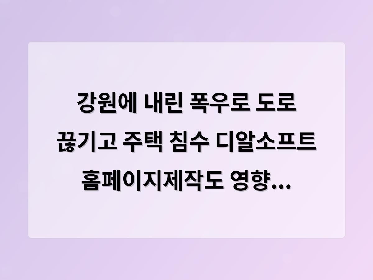 디알소프트 홈페이지제작
