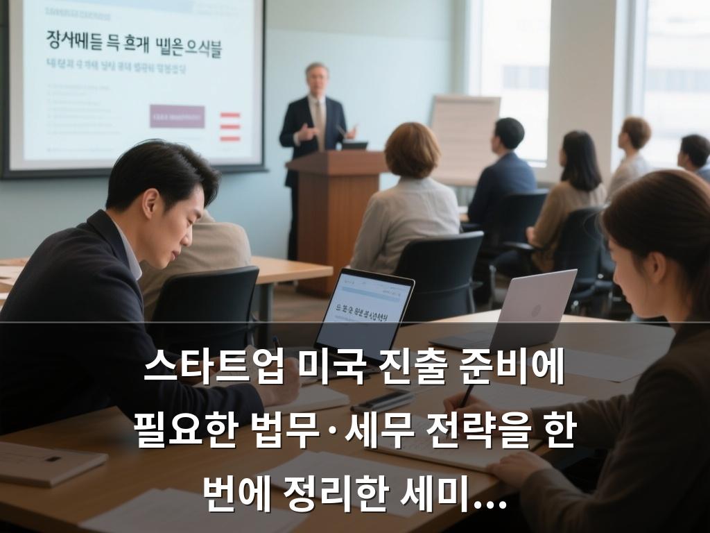 스타트업 미국 진출 준비에 필요한 법무·세무 전략을 한 번에 정리한 세미...