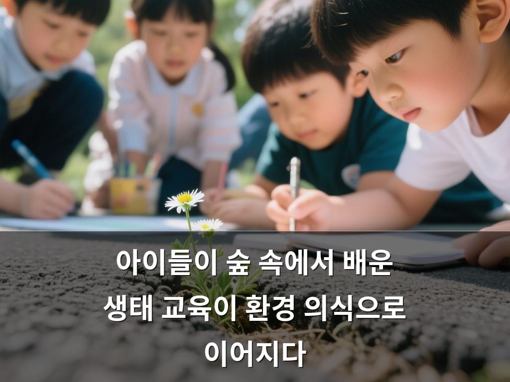 아이들이 숲 속에서 배운 생태 교육이 환경 의식으로 이어지다