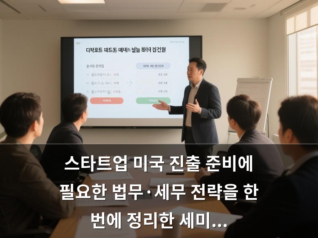 스타트업 미국 진출 준비에 필요한 법무·세무 전략을 한 번에 정리한 세미...