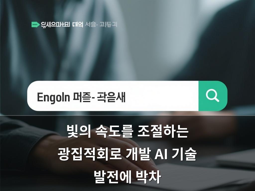 빛의 속도를 조절하는 광집적회로 개발 AI 기술 발전에 박차