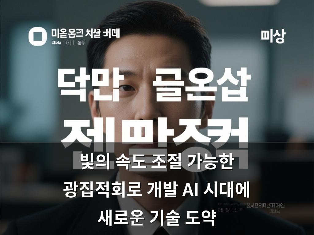 빛의 속도 조절 가능한 광집적회로 개발 AI 시대에 새로운 기술 도약