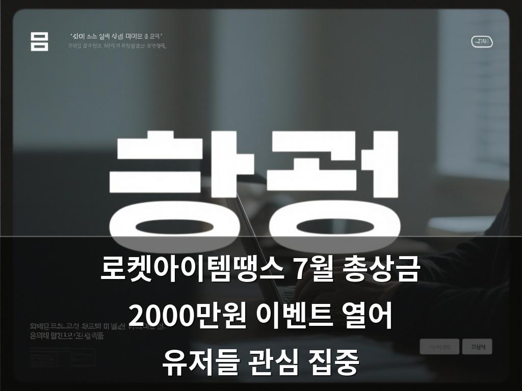 로켓아이템땡스 7월 총상금 2000만원 이벤트 열어 유저들 관심 집중